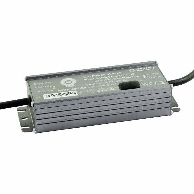 LED waterproof voeding - 12V - 6.67A - 80W - IP65 LED waterproof voeding - 12V - 6.67A - 80W - IP65